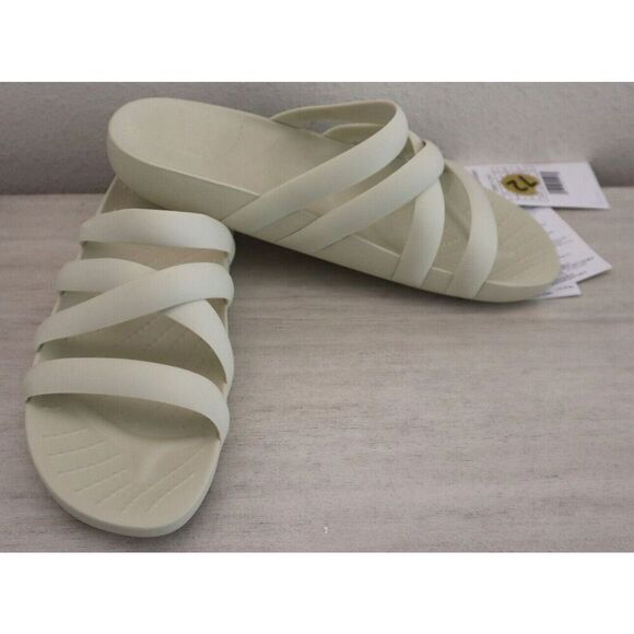 Crocs 208217-2Y2 Women's Sz 8 Bone/Off White Splash Strappy Slide Sandals - Picture 7 of 7